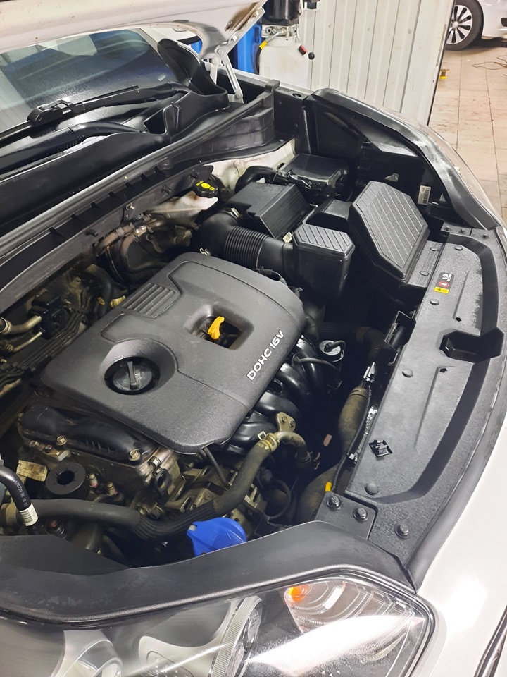 Подготовка Киа к замене насоса гидроусилителя руля