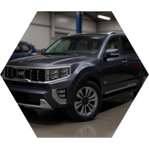 Киа Мохаве готовится к замене радиатора кондиционера в автотехцентре