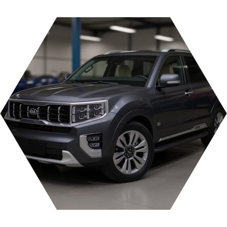 Киа Мохаве готовится к заправке кондиционера в автотехцентре